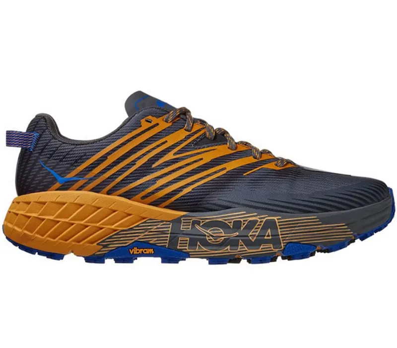 Hoka One One Men's Speedgoat 4 Castlerock/Golden Yellow UK 8.5